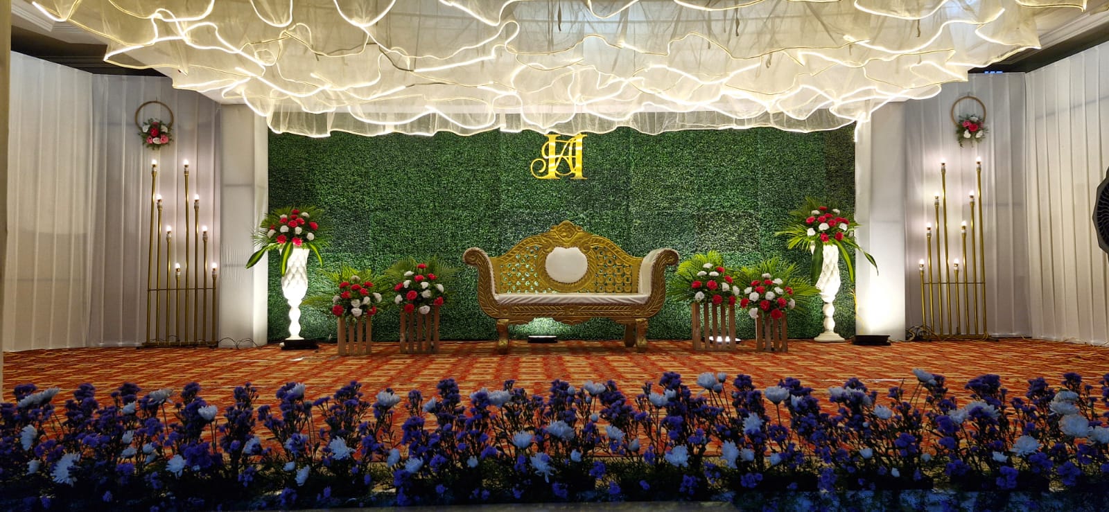 Stage floral design in Thanjavur - RR Decoration Center
