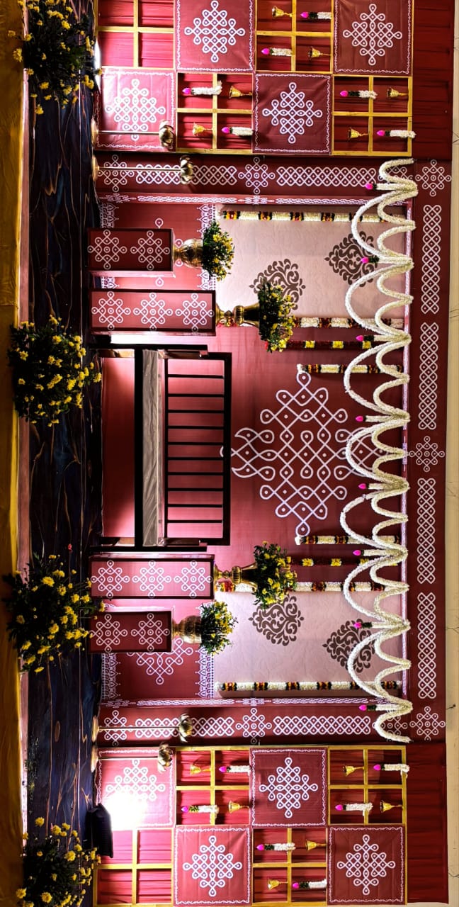 Temple theme marriage decoration in Thanjavur - RR Decoration Center